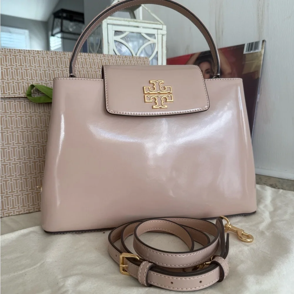 Tory BurchBritten leather Satchel and matching Britten continental Wallet Set